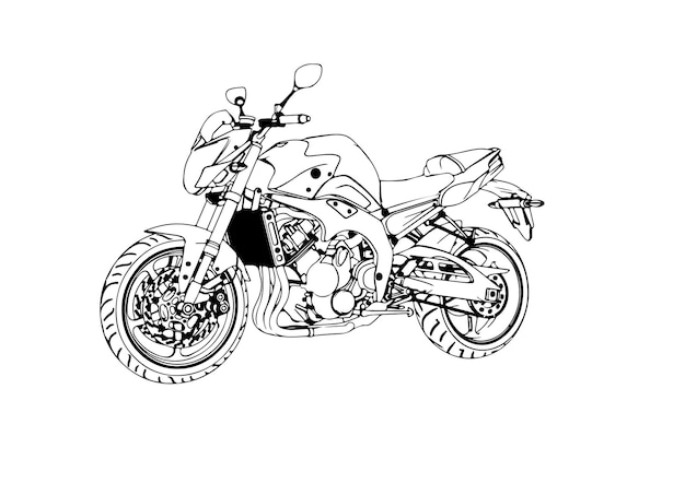 Sport moto croquis fond blanc vecteur