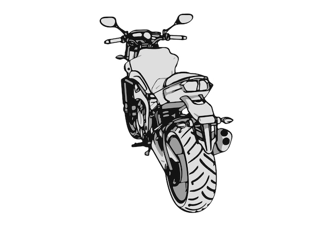 Sport Moto Croquis Fond Blanc Vecteur