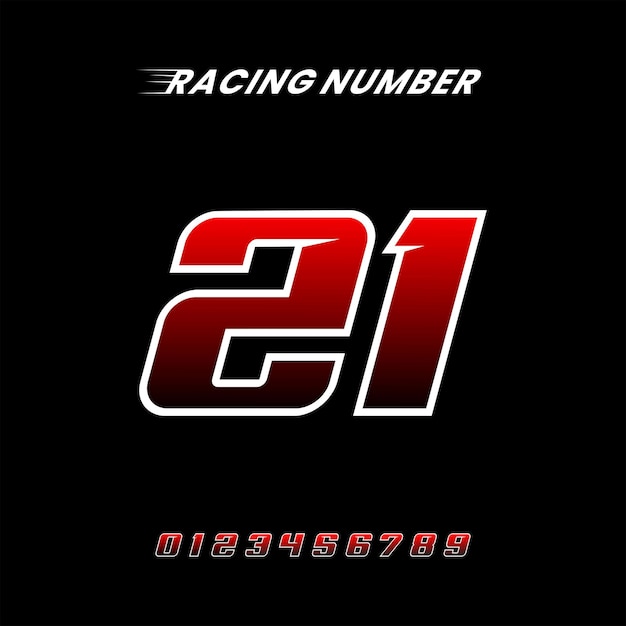 Sport Racing Numéro 21 vecteur de conception de logo