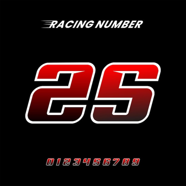 Sport Racing Numéro 25 vecteur de conception de logo