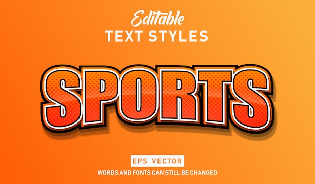 Vecteur sports d'effet de texte modifiables