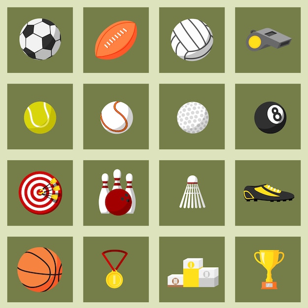 Vecteur sports flat icons set