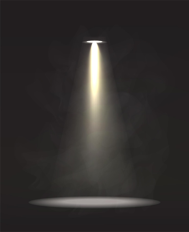 Vecteur spotlight avec illustration de fond du vecteur de fumée