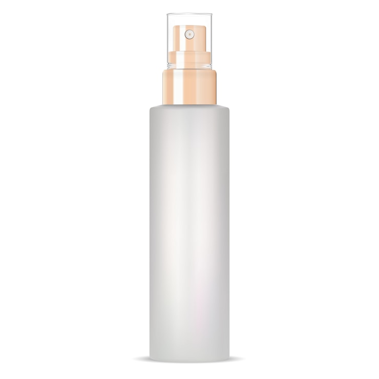 Vecteur spray cosmétique. récipient aérosol isolé