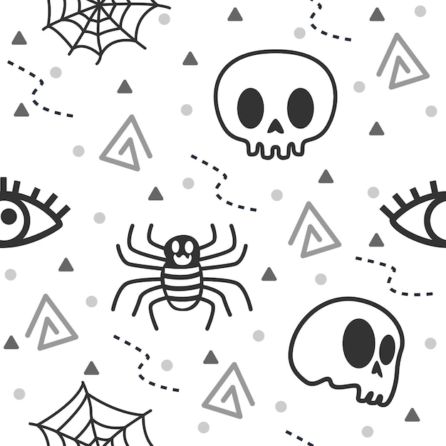 Squelette Avec Illustration De Motif Halloween Araignée