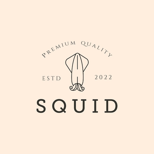 Squid Line Art Logo Vecteur Symbole Illustration Graphisme