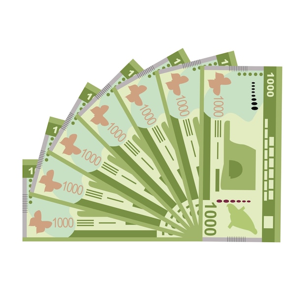 Vecteur sri lanka rupee vector illustration sri lanka argent ensemble de billets de banque papier-monnaie 1000 rs