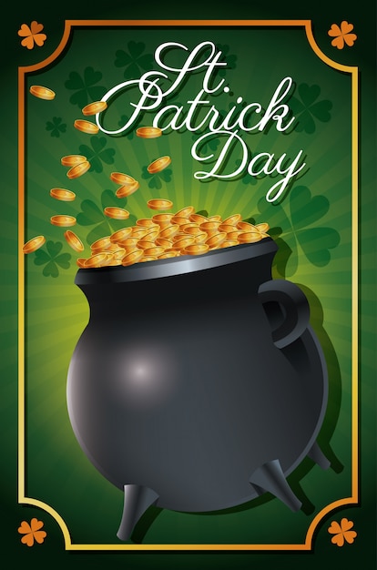 St Patrick Day Pièces D'or Célébration Traditionnelle Affiche