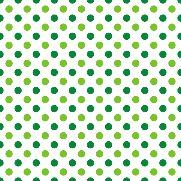 Vecteur st patrick s day polka dot seamless vert fond blanc saint patricks toile de fond modèle vectoriel pour tissu textile papier peint papier d'emballage etc.