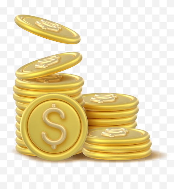 Stack d'icônes de pièces de monnaie 3D