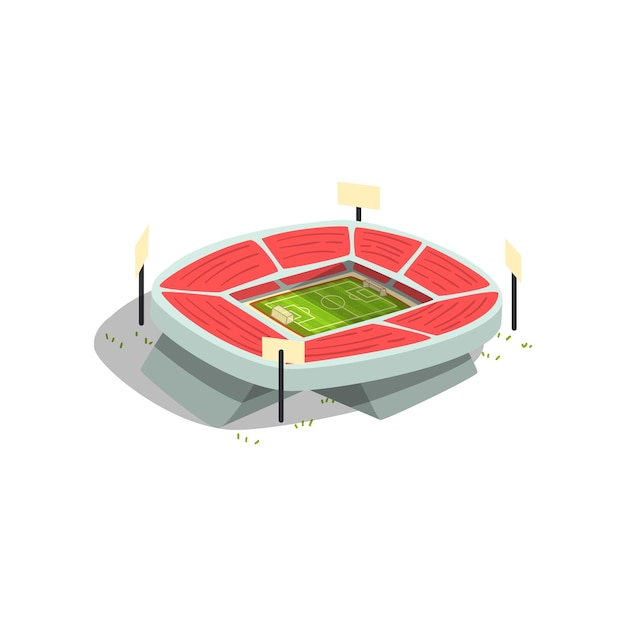 Vecteur stade de football ou de football bâtiment sportif pour les matchs de championnats vector illustration isolé sur fond blanc