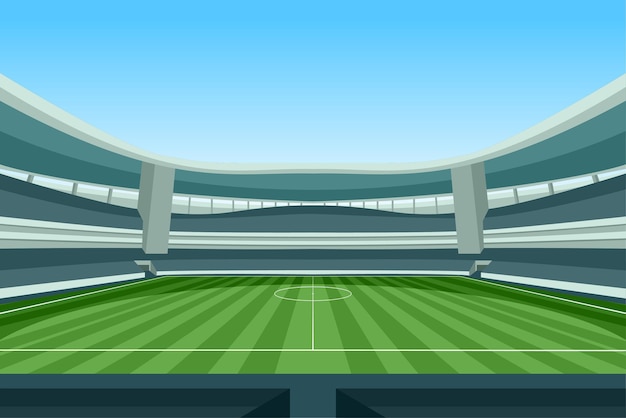 Vecteur stade de football d'une journée vide illustration vectorielle détaillée pour l'arrière-plan
