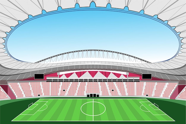 Stade International De Khalifa Arrière-plan De La Coupe Du Monde De Football Pour Le Championnat De Football De Bannière 2022 Au Qatar