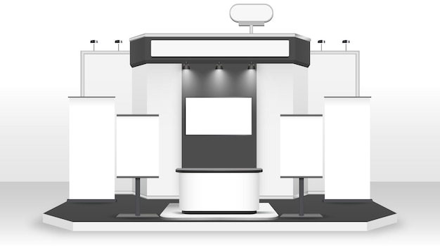 Vecteur stand d'exposition réaliste