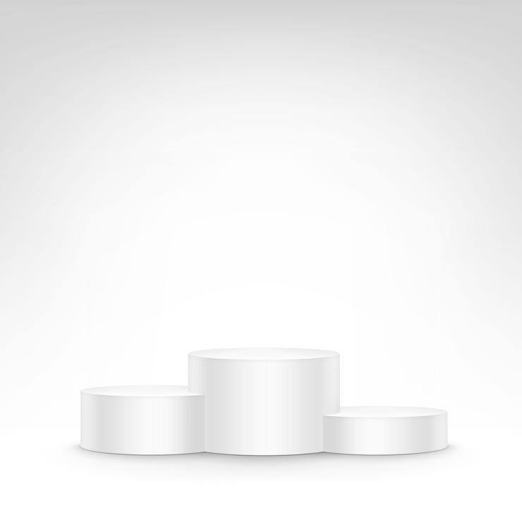 Vecteur stand tribune podium blanc sur fond blanc