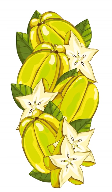 Star Fruit Isolé Sur Blanc