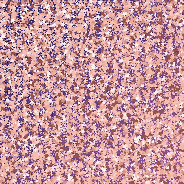 Star Sequin Confetti sur fond violet néon. Glitter d'or vectoriel. Particules tombant sur le sol. Carte d'anniversaire plate isolée. Bannière d'étoiles d'or. Modèle de carte-cadeau de bon. Cadre de fête de Noël.