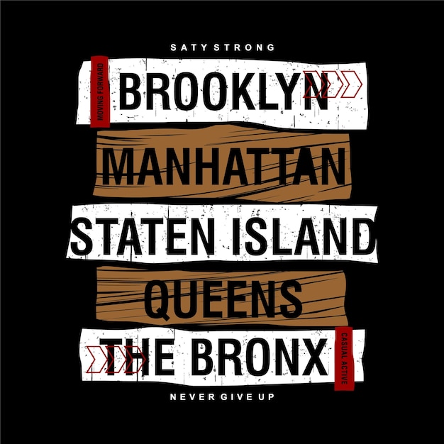 Staten Island Le Bronx Lettrage Illustration Graphique Vectorielle Abstraite Pour T Shirt