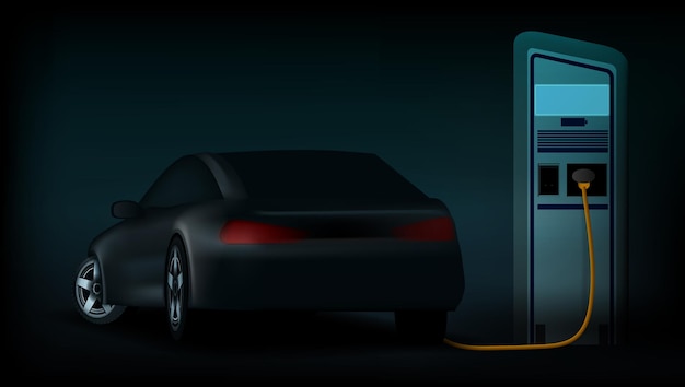 Station de charge de voiture électrique avec ombre