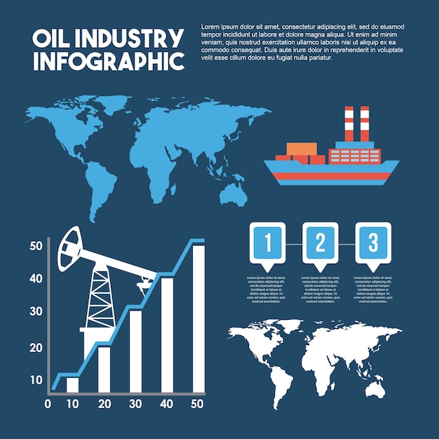 Statistiques De Carte De Logistique De Transport Infographique De L'industrie Pétrolière