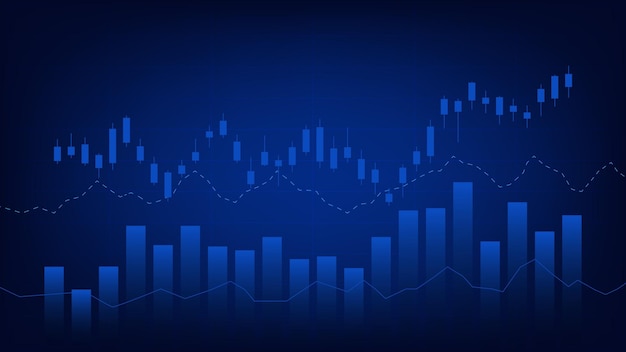 Les Statistiques Des Entreprises Financières Avec Un Graphique à Barres Et Un Graphique En Chandeliers Montrent Le Cours Du Marché Boursier