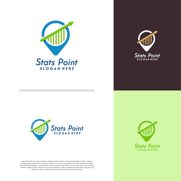 Stats Point Logo Symbole Vecteur, Logo Analytique