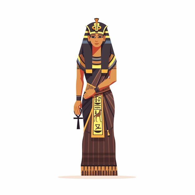 Vecteur statue d'un pharaon égyptien