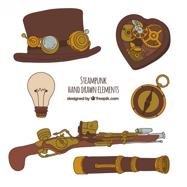 Steampunk Main Elements Drawn