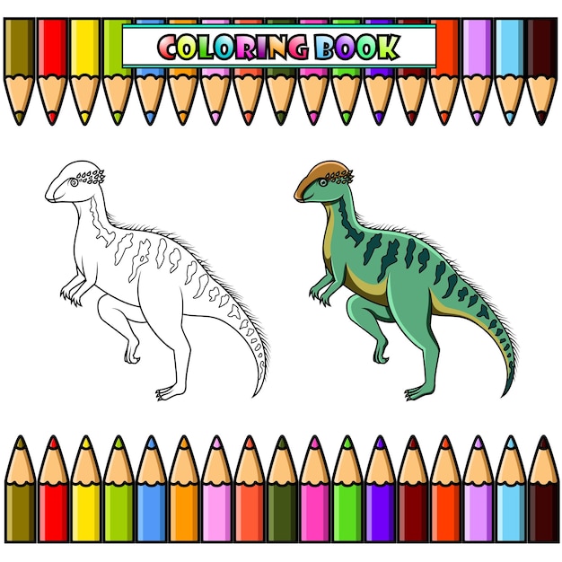 Stegoceras De Dessin Animé Pour Livre De Coloriage