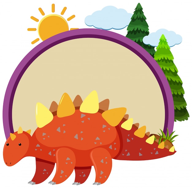 Stegosaurus Et Bordure Ronde