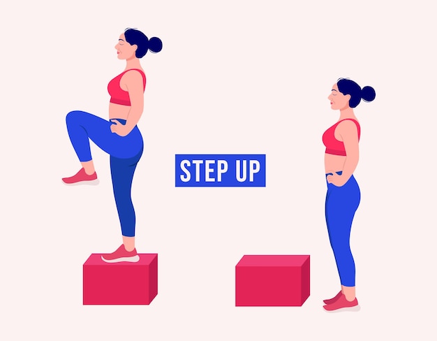 Step Up Exercice Femme Entraînement Fitness Aérobie Et Exercices