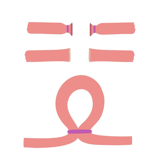 Vecteur stérilisation féminine ligature des trompes illustration dessinée à la main