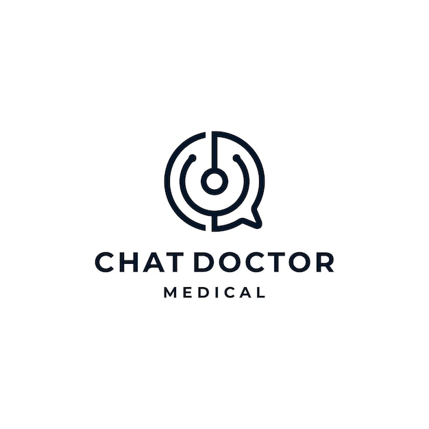 Stéthoscope Avec Chat Bubble Talk Initial Letter Cd Logo Design Inspiration