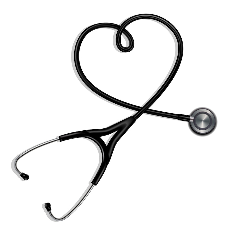 Vecteur stéthoscope en forme de coeur