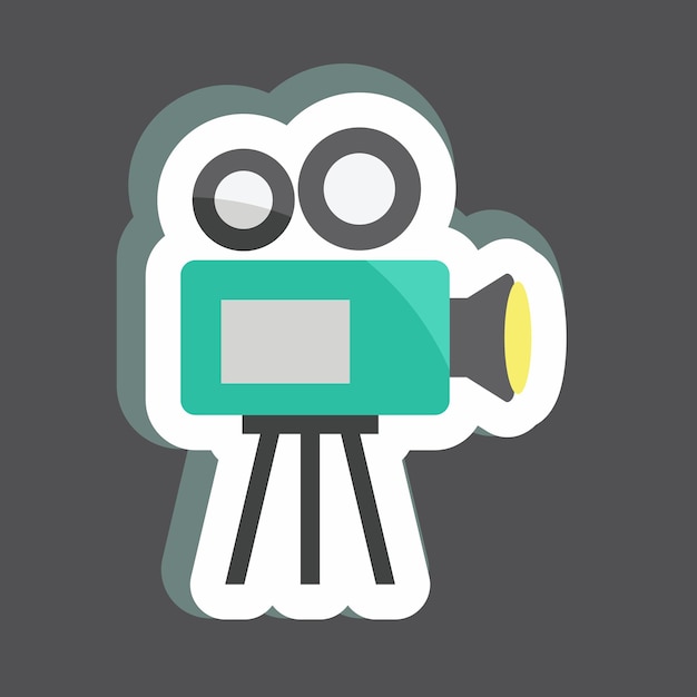 Sticker Caméra vidéo adaptée au symbole de mariage conception simple modifiable