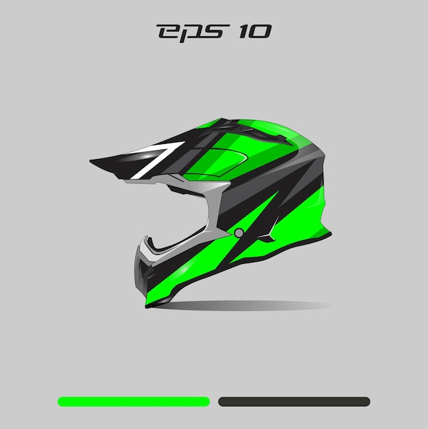 Sticker Casque Wrap Designs Vector Livery Casque Moto Sport Gris Et Vert