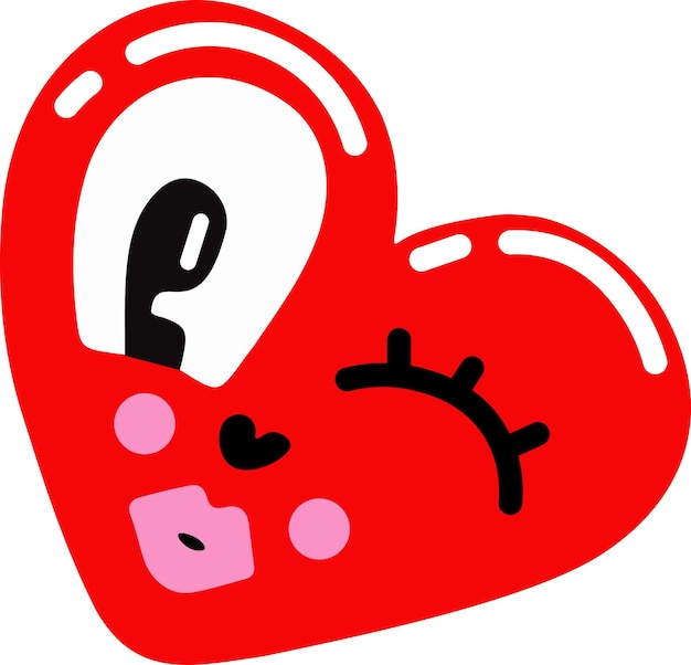 Sticker Du Jour De La Saint-valentin Avec Le Personnage De Doodle Heart Love