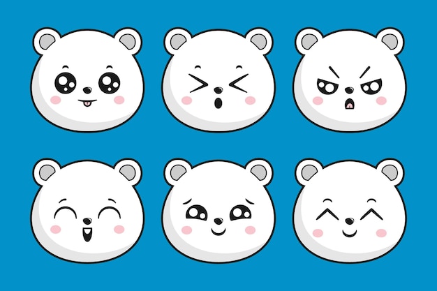 Sticker Emoji De La Tête D'ours Polaire Partie 4