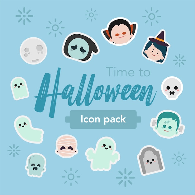 Sticker Halloween Illustration Dessinée à La Main