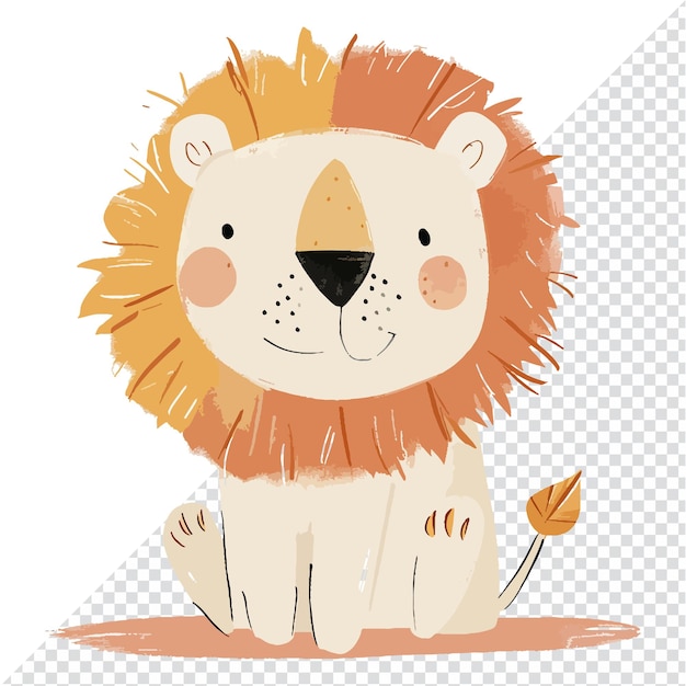 Sticker De Lion Mignon Isolé Prêt à L'impression