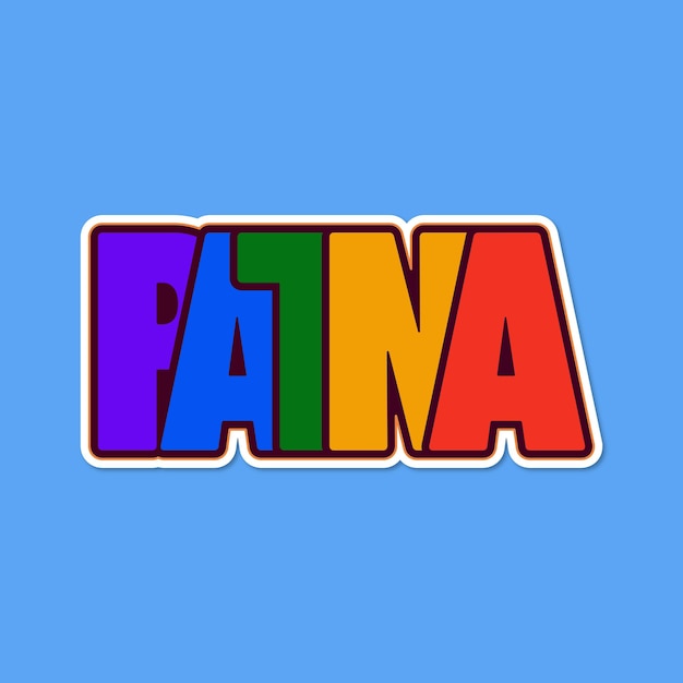 Sticker de typographie vectorielle pour le mot PATNA