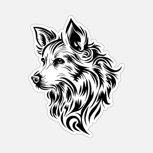 Stickers Chiens Imprimables En Noir Et Blanc