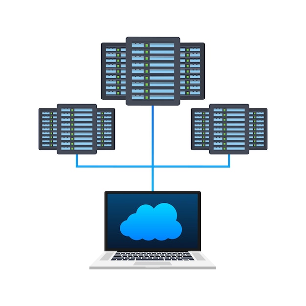 Stockage de données de base de données distribuée Server Vector stock illustration