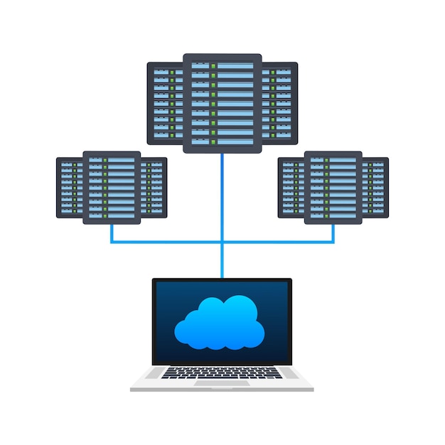 Stockage de données de base de données distribuée Server Vector stock illustration