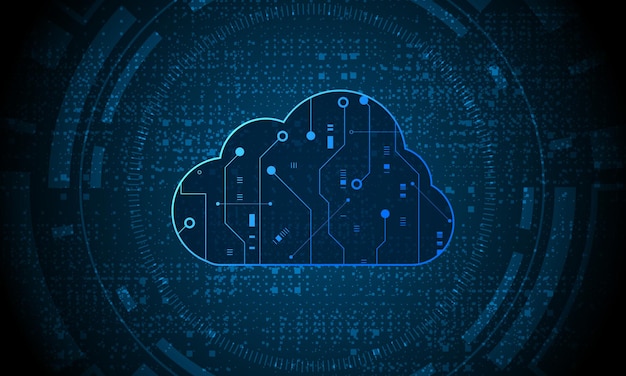 Le stockage en ligne futuriste de la technologie cloud moderne fonctionne à domicile