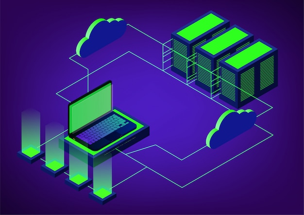 Stockage En Nuage Isométrique