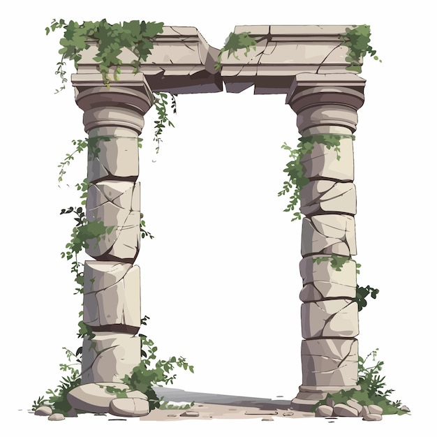 Vecteur stone_columnsvecteur_illustration_d'une_porte_château