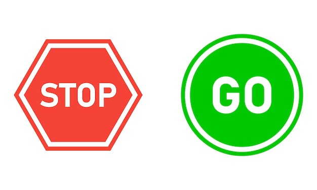Stop and go illustration de sécurité signe vecteur EPS10