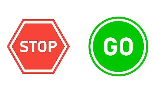 Stop And Go Illustration De Sécurité Signe Vecteur Eps10