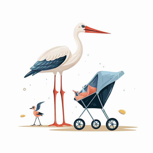 Stork_and_stroller_vector_illustré